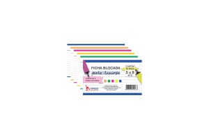 FICHA BLOCADA PARA RESUMO COLORIDA 5X8 N. 3 50F.