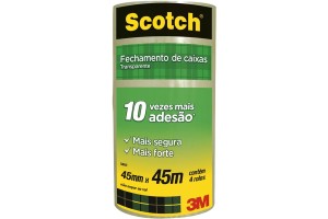 DUREX TRANSPARENTE SCOTCH 45MMX45M 3M PACOTE COM 4 ROLOS