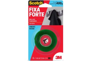 FITA DUPLA FACE SCOTCH 3M FIXA FORTE TRANSP. 12MM X 2M