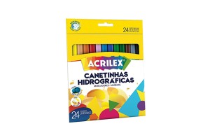 CANETINHA HIDROGRAFICA ACRILEX COM 24 CORES