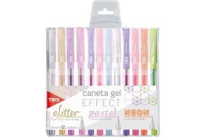 Caneta Gel TRIS Effect Pastel + Glitter + Neon