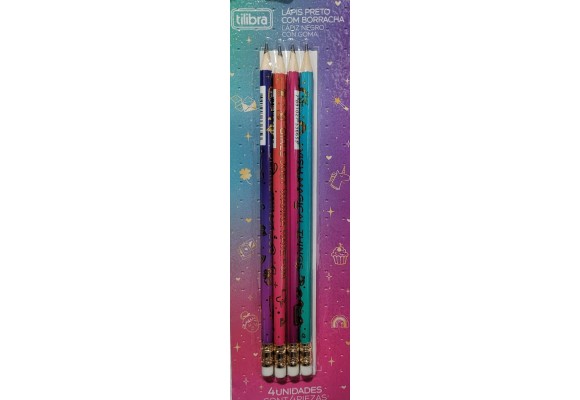 LAPIS PRETO TILIBRA N2 DOODESL BLISTER COM 4