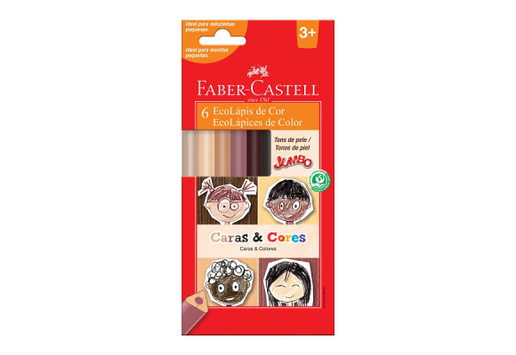LAPIS DE COR JUMBO FABER CASTELL 6 TONS DE PELE