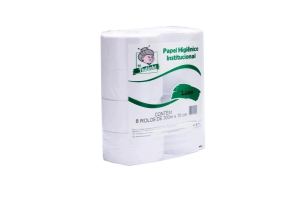 PAPEL HIGIENICO ROLAO 100 CELULOSE 10X300MT FARDO 8 ROLOS