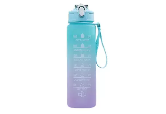 SQUEEZE DE PLASTICO 600ML DEGRADE CANUDO COLOR ALÇA