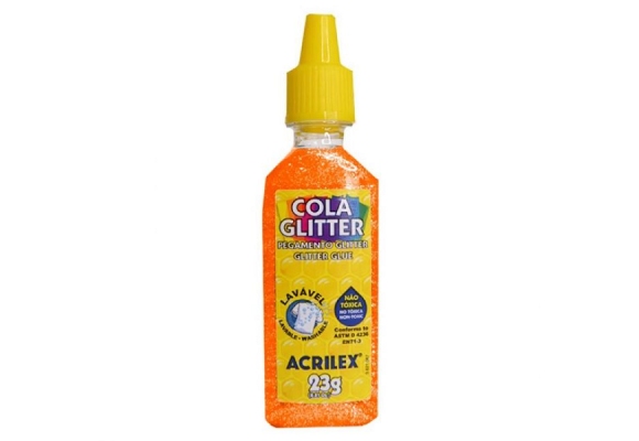 COLA GLITTER ACRILEX 23G LARANJA