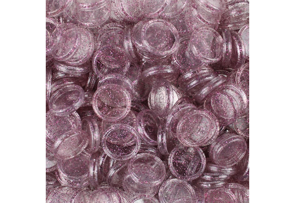 DISCO POP DISC M 23MM LISO COR:GLITTER ROSA TRANSPARENTE