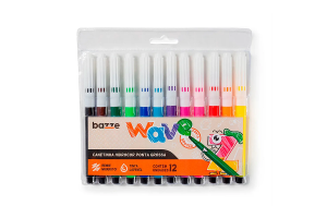 CANETINHA HIDROCOR BAZZE WAVE 12 CORES JUMBO