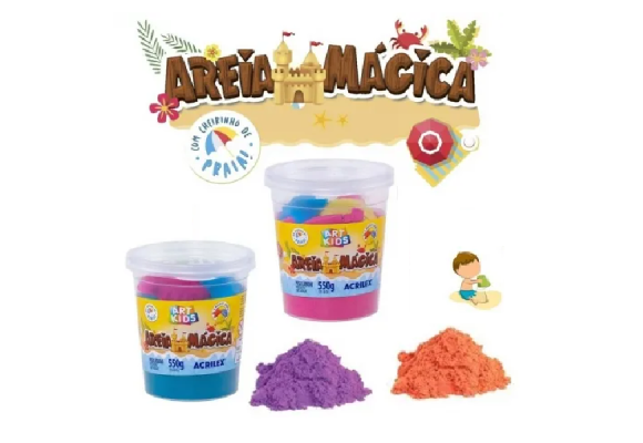 AREIA MAGICA ACRILEX 200G CORES SORTIDAS
