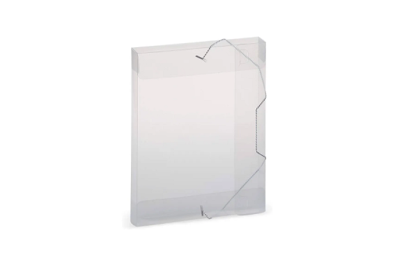 PASTA PLASCONY PP ABA  ELÁSTICO OFÍCIO DORSO 40MM TRANSPARENTE
