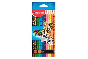 LAPIS DE COR MAPED COLOR PEPS ANIMALS 12 CORES